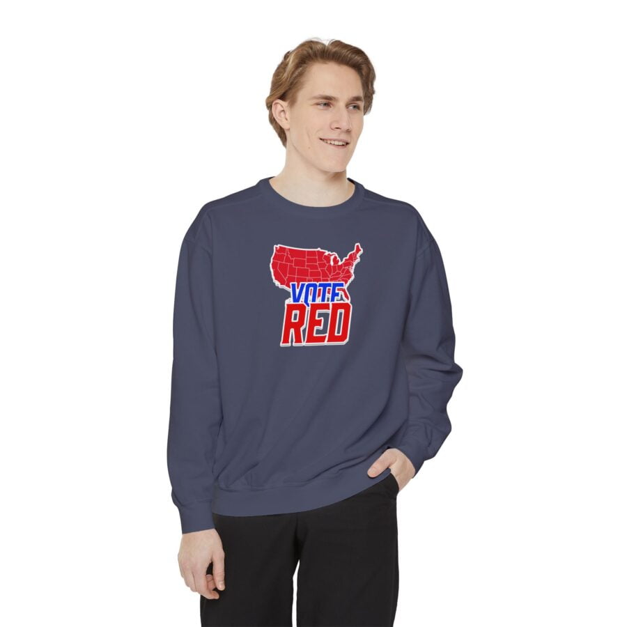 Vote Red | Unisex Garment-Dyed Sweatshirt - Image 11