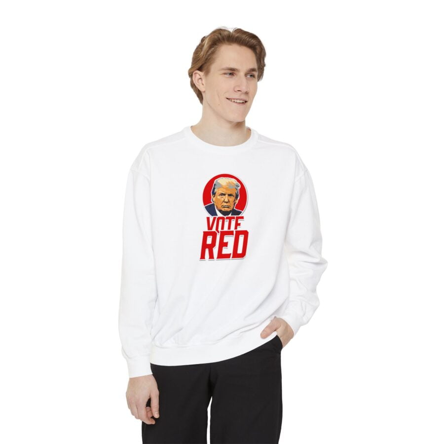 Vote Red | Unisex Garment-Dyed Sweatshirt - Image 3