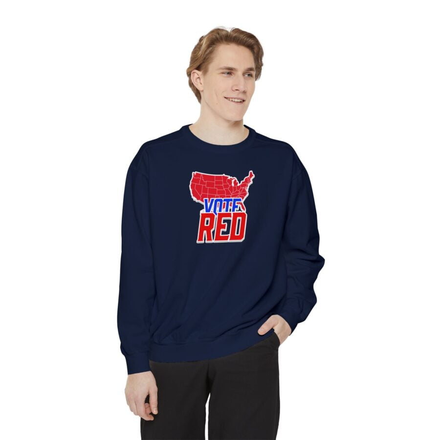 Vote Red | Unisex Garment-Dyed Sweatshirt - Image 23