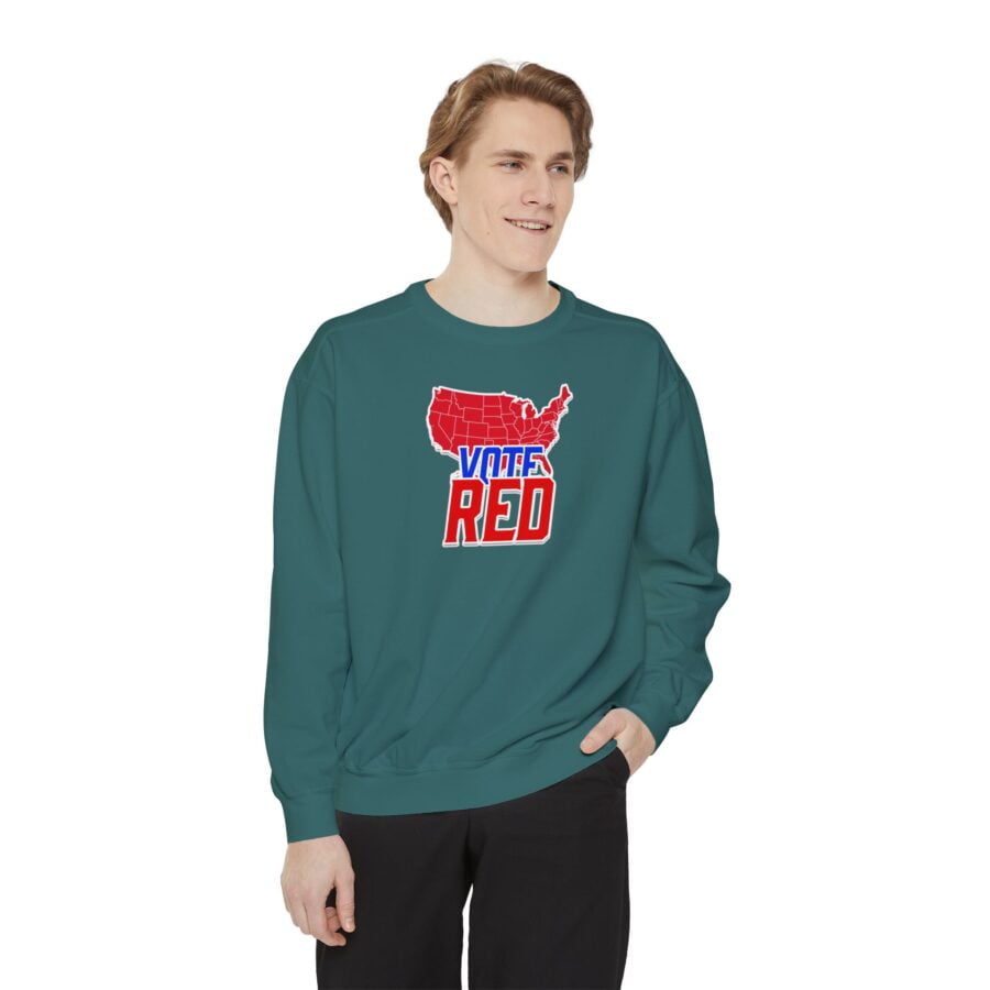 Vote Red | Unisex Garment-Dyed Sweatshirt - Image 7