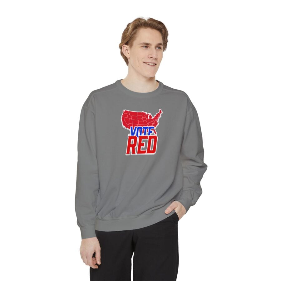 Vote Red | Unisex Garment-Dyed Sweatshirt - Image 15