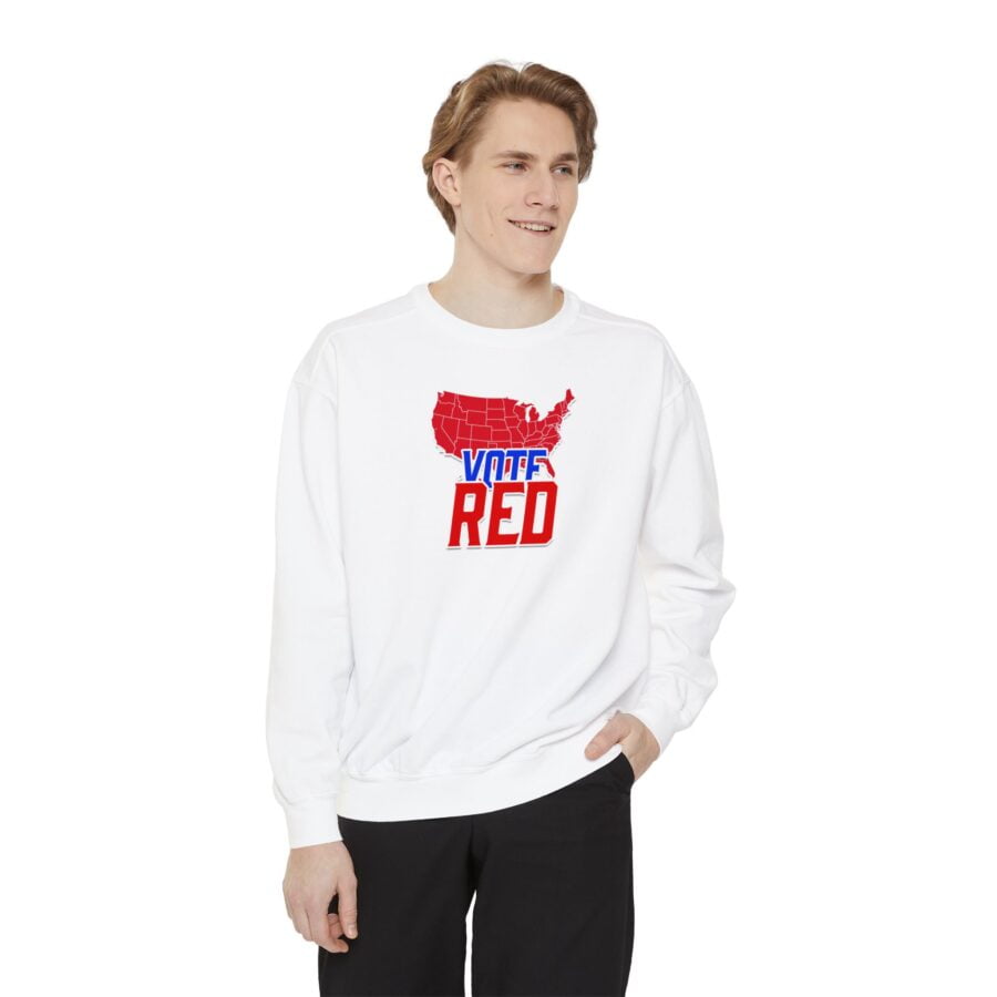 Vote Red | Unisex Garment-Dyed Sweatshirt - Image 3